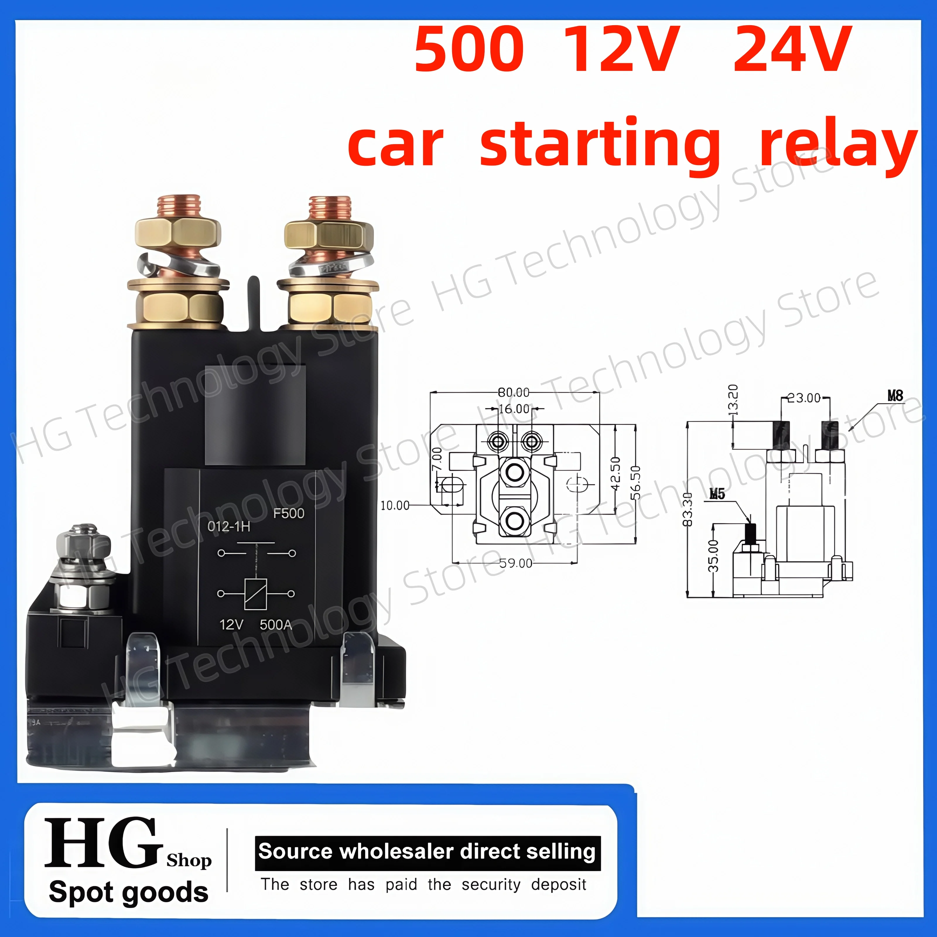 Brand new and original   500A 12V 24V high current car refit battery isolation car electromagnetic start relay