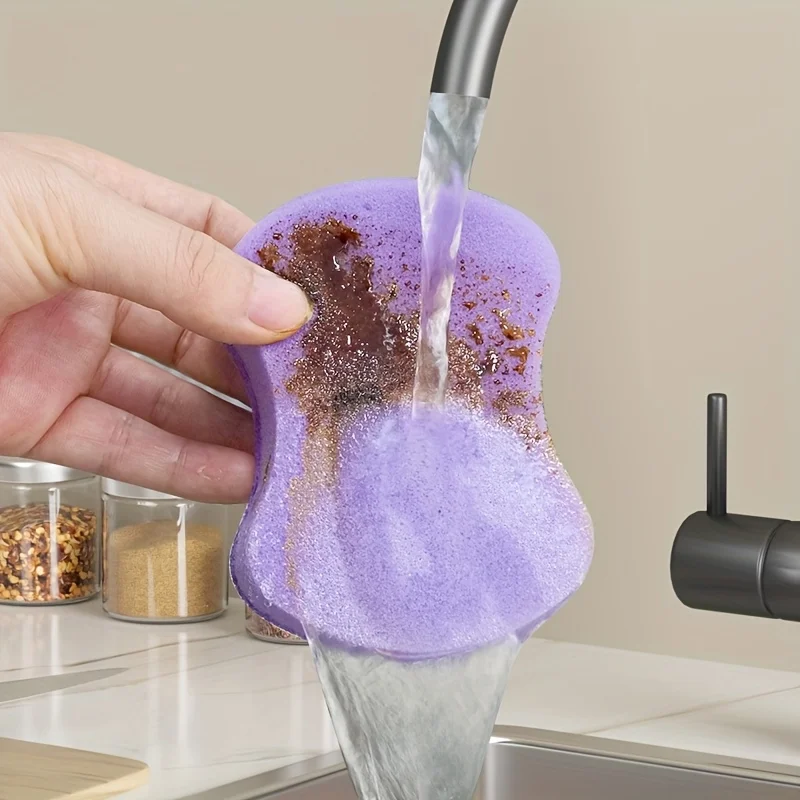 12pcs Highly Absorbent Kitchen Cleaning Sponges Dish Washing Clean Pot Rust Stain Sponge Brush Kitchen Cleaner Household Tools