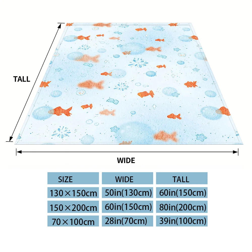 Gold Fish Nap Blanket,Flannel Blanket,Suitable For Sofas,Beds,Cars,Rooms,Offices,Camping,Exquisite Gift Blankets