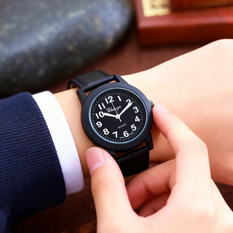 ساعات أطفال 2025 للأولاد والطلاب 12 ساعة بسيطة ورائعة للرجال موضة ترفيهية بحزام جلدي ناعم ساعات كوارتز للهدايا #2