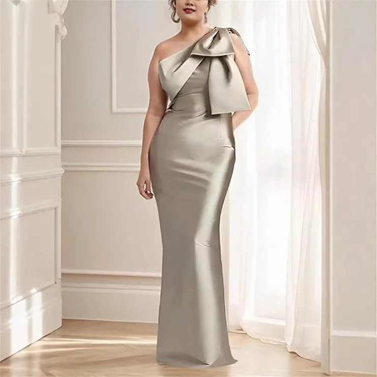 

European and American Fishtail Evening Dress New High-Grade Banquet Annual Meeting Host Catwalk Show One-Shoulder