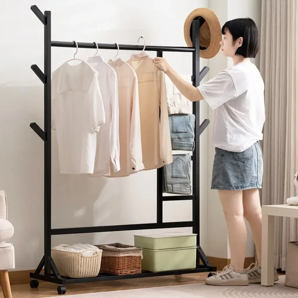 Clothes Hangers Simple Rack Floor Standing Clothes Hanger Multi Functional Pants Rack Home Bedroom Thickening Portable Coat Rack image 2