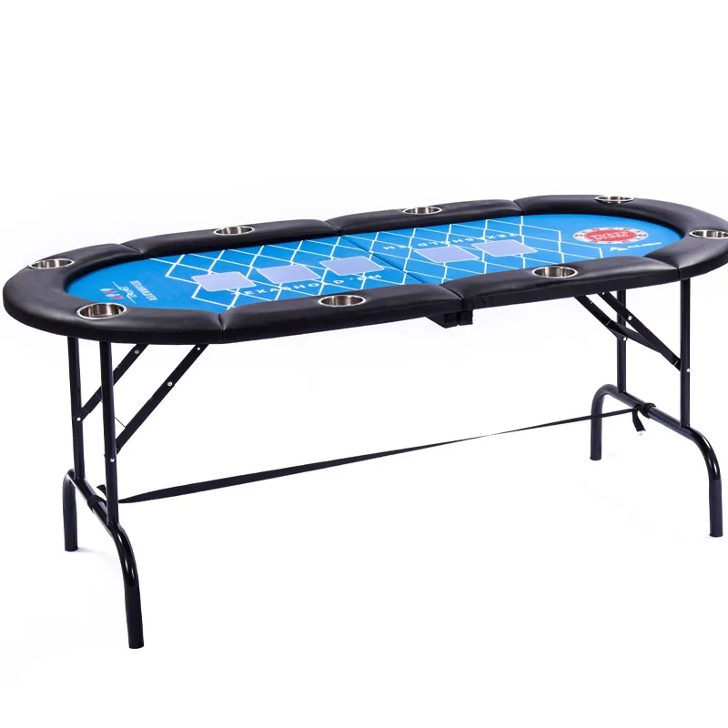 Poker Table Iron Feet Foldable Storage and Handling Convenient Chess Room Games Chip Table Entertainment