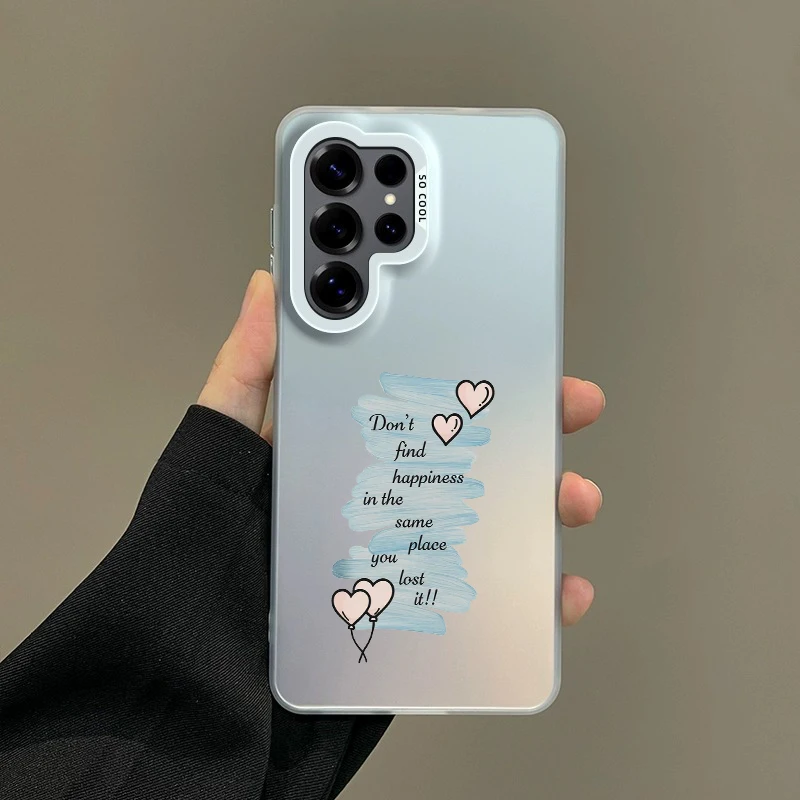 Colorful Soft Edge Hard Shell Phone Case for Samsung Galaxy A10 A11 A12 A13 A14 A03 A04E A23 A54 A52 A51 Cover Happiness Fundas