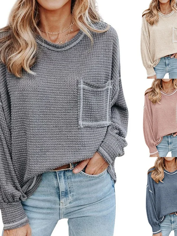 

Loose Casual Top Women's Street Sle Straight Cut Long Sve Breathable Comfortable Autumn Winter Faion Women's irt