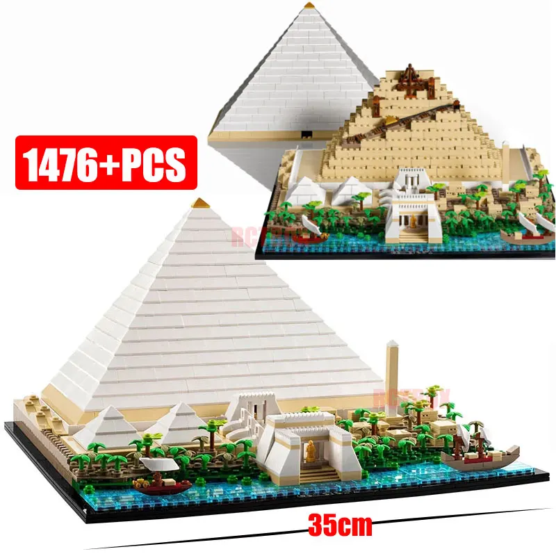 

Compatible 21058 Egypt The Great Pyramid of Giza City Architecture Street View Building Blocks Construction Bricks Toys For Kids