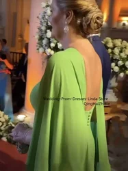 Vestidos verdes elegantes para madre de la novia, vestidos de satén hasta el suelo para fiesta de invitados de boda, vestido de Gala de noche para mujer 2024