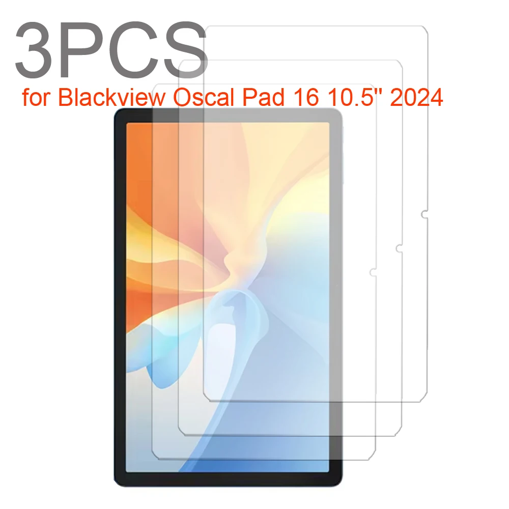 3PCS for Blackview Oscal Pad 16 10.5'' 2024 Tempered Glass screen protector 3 packs protective tablet film HD Antiscratch