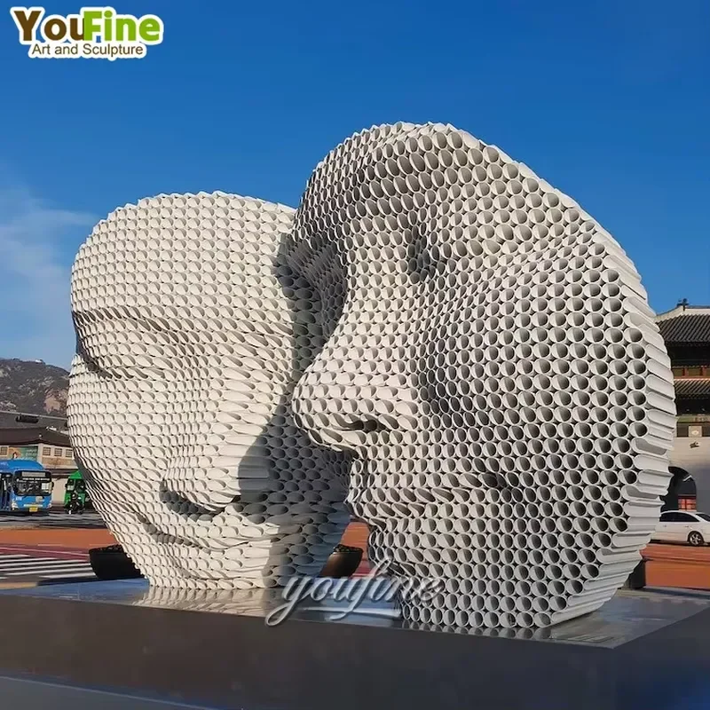 New Design Outdoor Garden Park Metal Mask Stainless Steel Abstract Face Sculpture