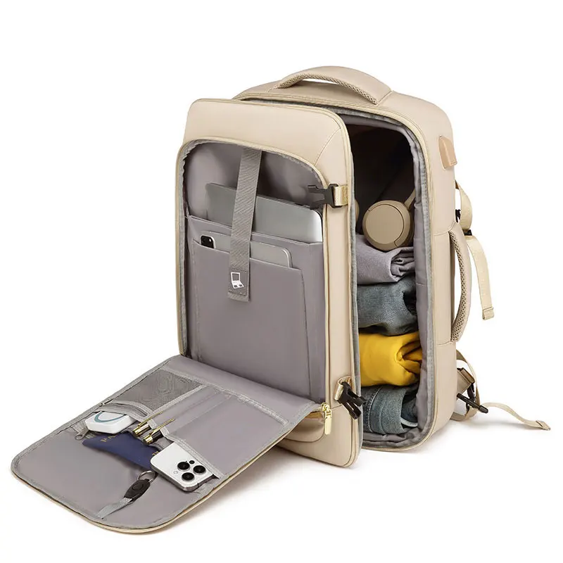 Ransel Perjalanan untuk Wanita Kapasitas Besar Ransel Perjalanan Bisnis Pria Tas Laptop Tahan Air Tas Penyimpanan Pemisahan Basah Kering