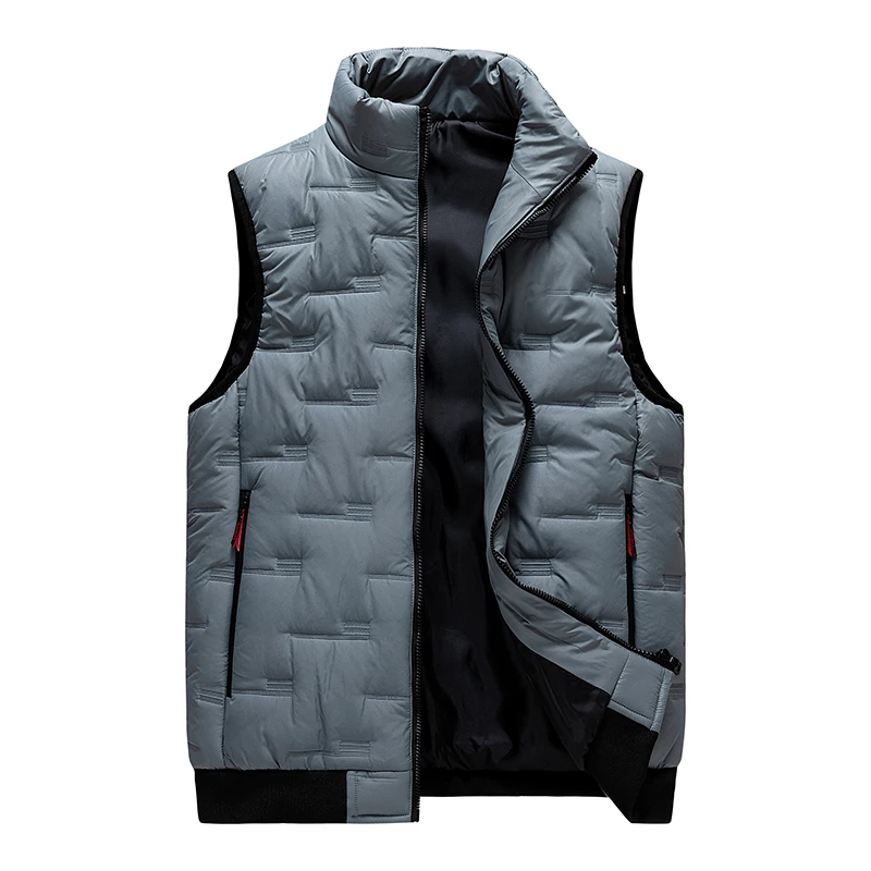 

New Men' Sleeveless Vest Jackets Winter Fashion Male Cotton-Padded Vests Coats Men Stand Collar Warm Waistcoats Clothing 8XL