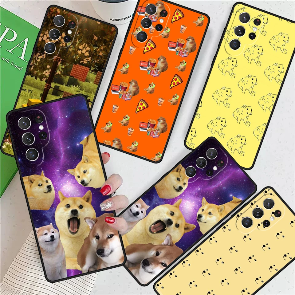 Doge Dog Cheems meme For Samsung Galaxy S24 Ultra S21 S22 S8 S9 S10E Note 10 20 Plus FE S23 Phone case Cover Coque