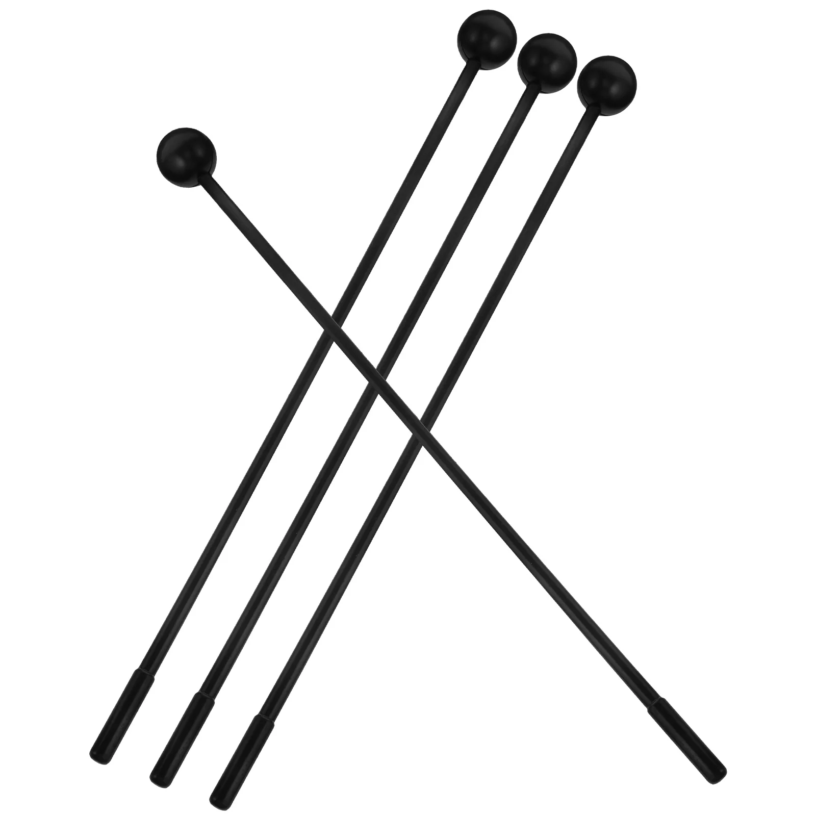 

2 Pairs Kids Musical Instruments Drum Rod Plastic Hammer Jazz Drumsticks Hand Percussion for Natural Durable Black Baby