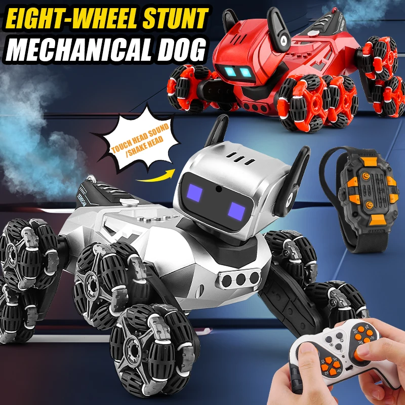 Y9 8WD RC Robot Dog Car Toy 2.4G Radio Remote Control Cars Touch-sense Music Stunt Drift Vehicle Electric Toy for Boys Kids Gift