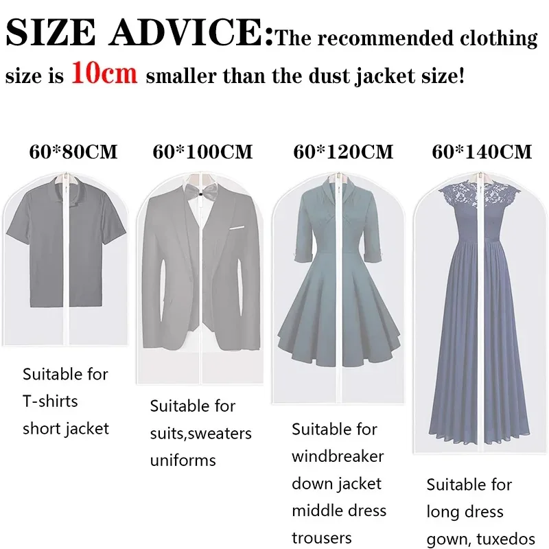 

Пылезащитный чехол для одежды с молнией, полностью закрытый, подвесной, прочный, для хранения одежды