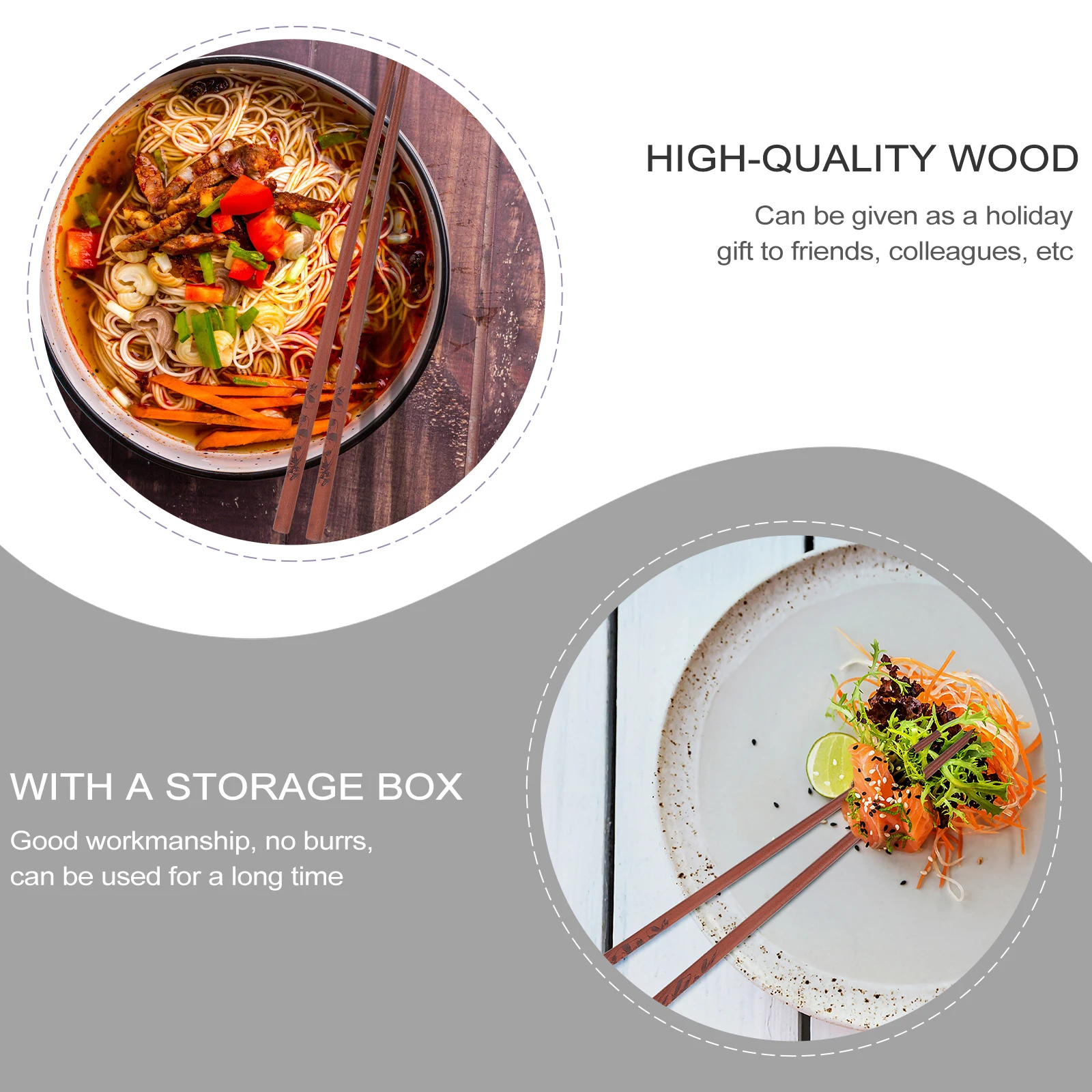 

Chopstick Set Wood Ceramic Reusable Heat Insulation Non Slip Tableware Home Kitchen Exquisite Anti Scalding Dining Environment