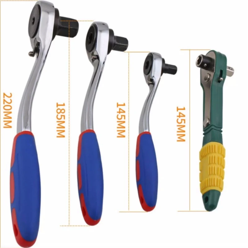 

1PCS Ratchet Handle Wrench 1/4" 3/8" 1/2" 72 Teeth Telescopic Socket Wrench Adjustable Torque Non-slip Spanner Car Repair Tool