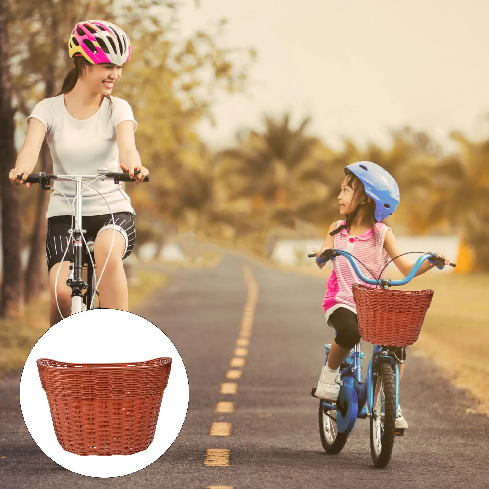 

1 Set Front Bike Kids Bicycle Handlebar Large Capacity Lightweight Durable Plastic Basket Scratch Resistant Easy Install Scooter