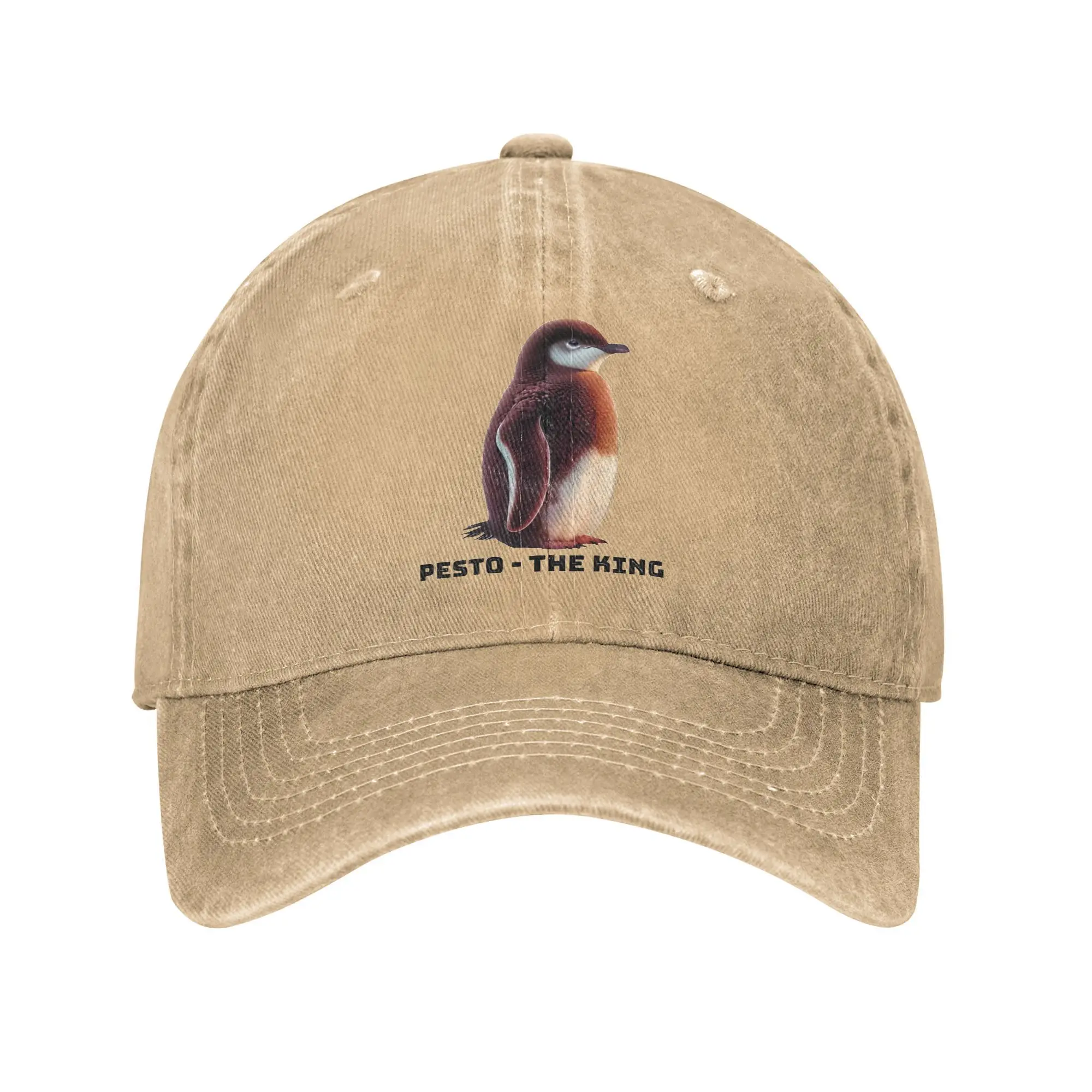 Pesto Penguin The King Baseball Caps Fashion Distressed Cotton  Snapback Hat Unisex Outdoor Activities Adjustable Fit Caps Hat