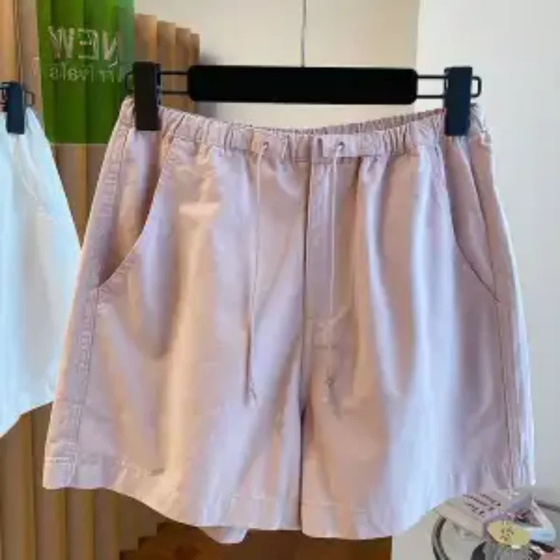 Plus Size Women's Design Belt Cargo Shorts Summer Slimming High Waist Shorts