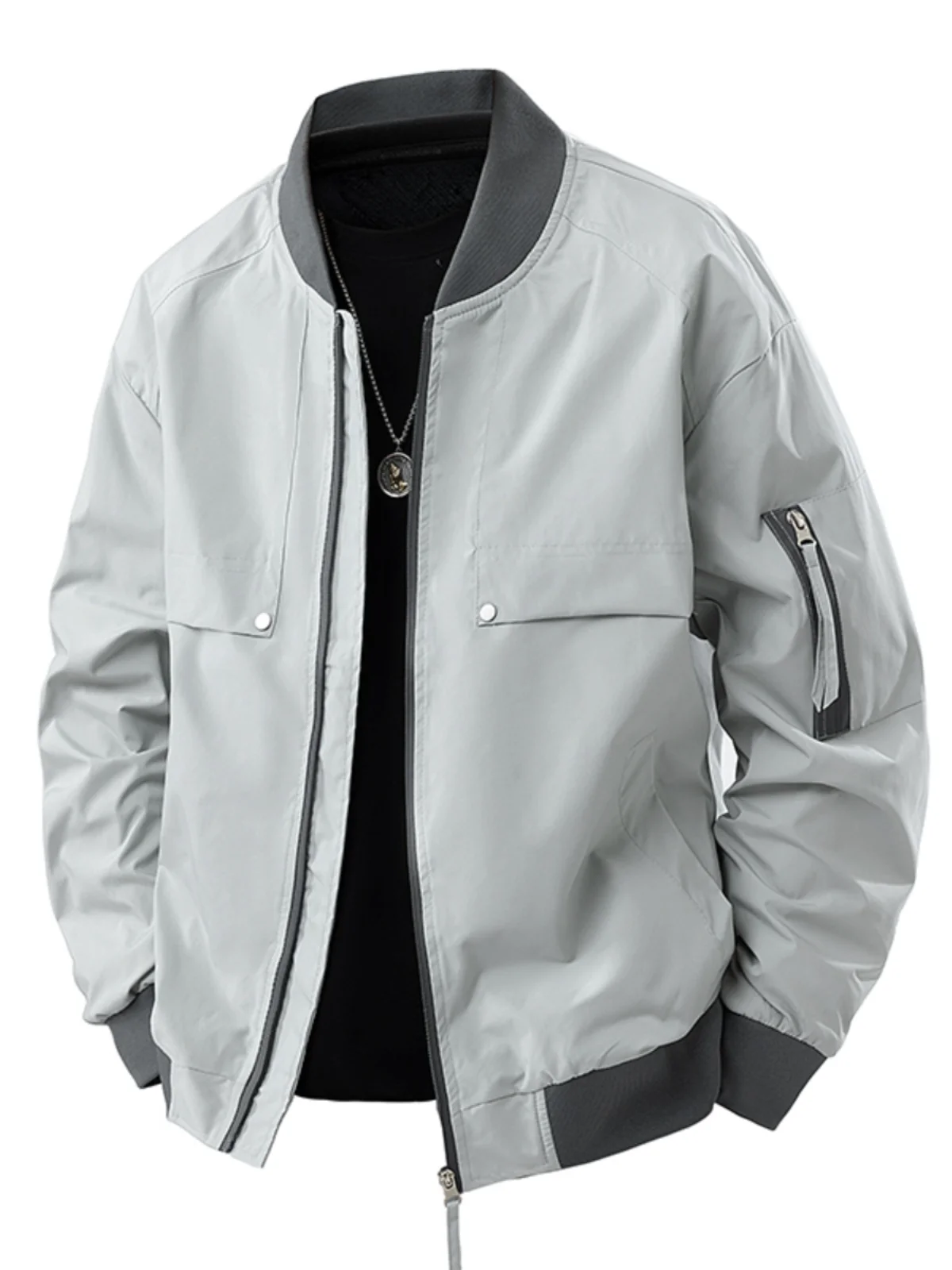 ربيع جديد واحد Jaet الرجال البيسبول طوق فضفاض عارضة رقيقة لصق البيسبول طوق ملابس خارجية تنفس البوليستر الشباب...