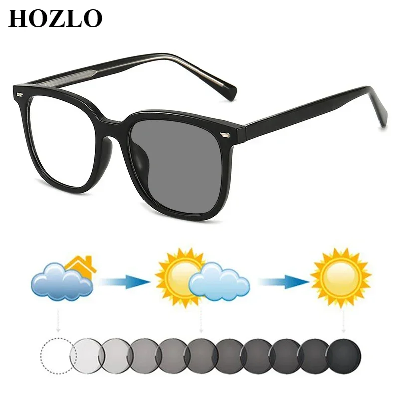 

New TR90 Large Square Men Photochromic Reading Sunglasses Women Hyperopia Spectacles Driving Travel Dark Glasses Fishing