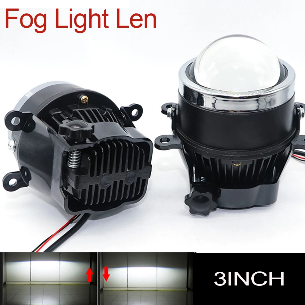 3 inch Bi-LED Fog Light LED Projector Lens 6000K Retrofit Car Lamp Light Bi-led Lenses 3.0'' Fog lamp for Mitsubishi Ford Nissan