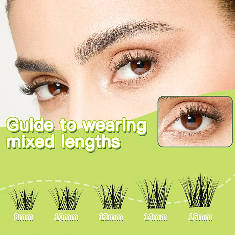 JIZI-LASH cils auto-adhésifs sans colle tournesol naturel faux Extension de cils bricolage cils grappe outils de maquillage