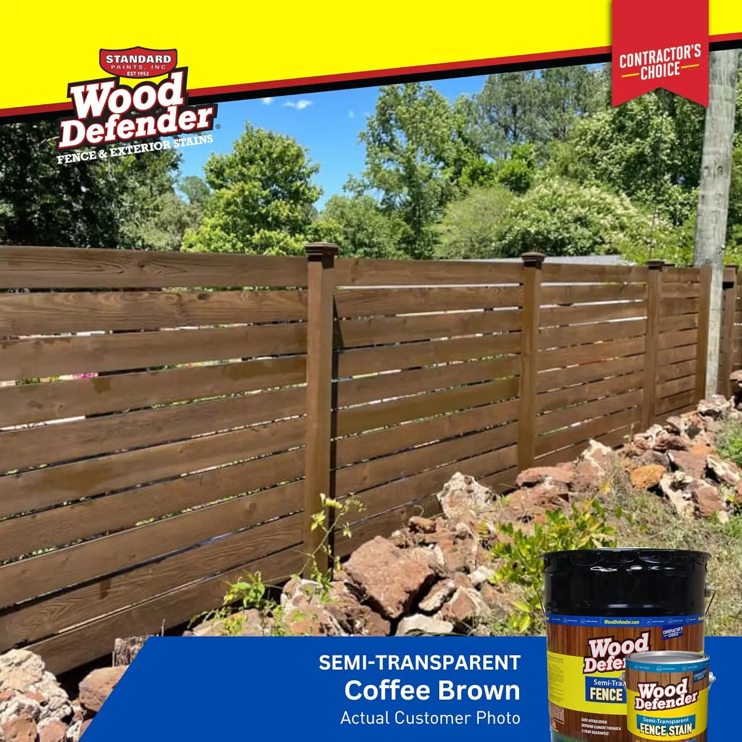 I-transparent pagar noda kopi, 5 galon coklat