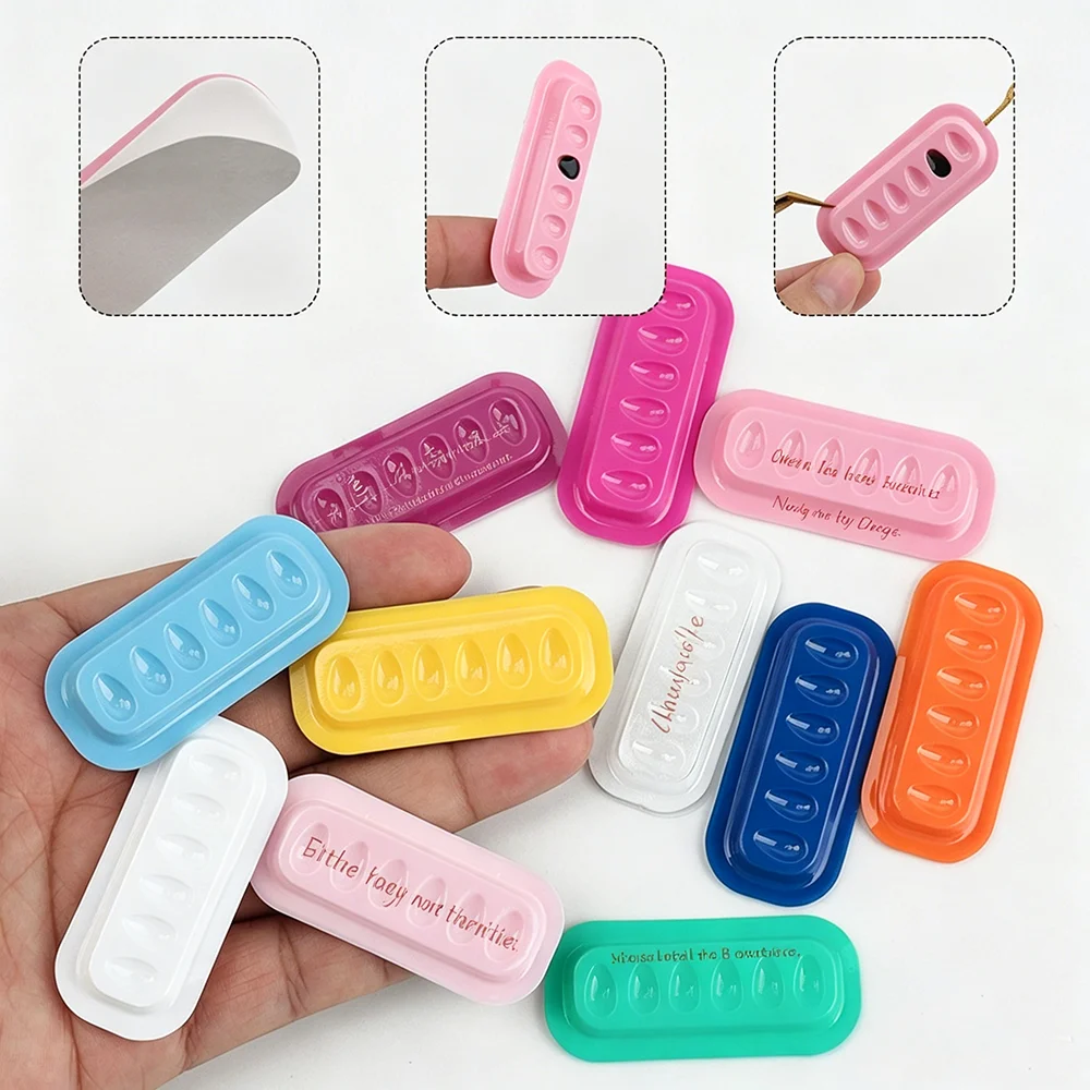 100PCS Flower-Shaped Eyelash Extension Glue Tray, PVC Adhesive Pads, Lash Glue Holder