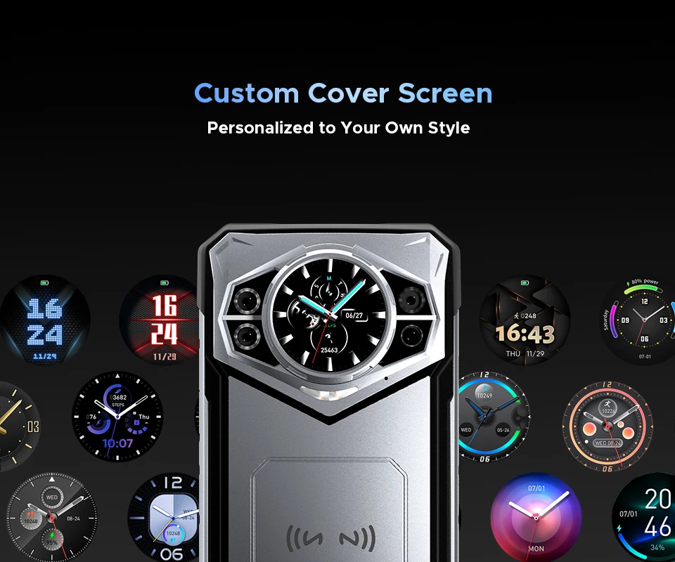 DOOGEE S200 Rugged Phone 5G Dimensity 7050 Octa Core 1.32" AMOLED Rear Display 12GB RAM+256GB ROM 100MP Camera 10100mAh 5G Phone