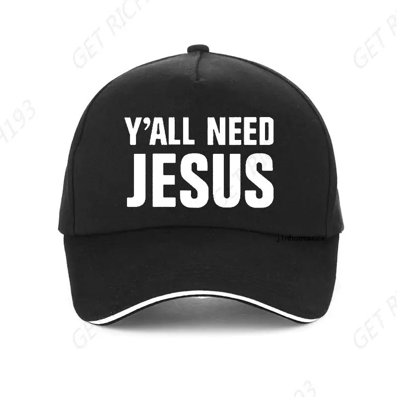 

You Y'All Need Jesus Letters Print Baseball Cap Men Women 100% Cotton Funny Hip Hop Hat Fashion Adjustable Snapback Hats