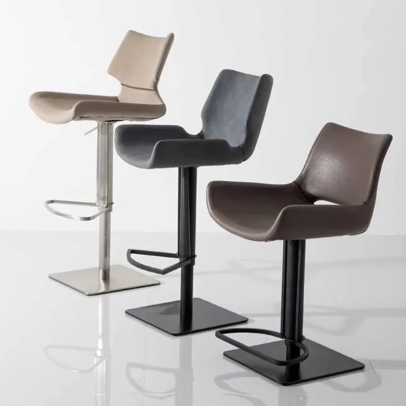 Swivel Design Nordic Bar Chair Minimalist High Office Barber Bar Chair Dining Adjustable Computer Chair Soft Chaisse Furniture