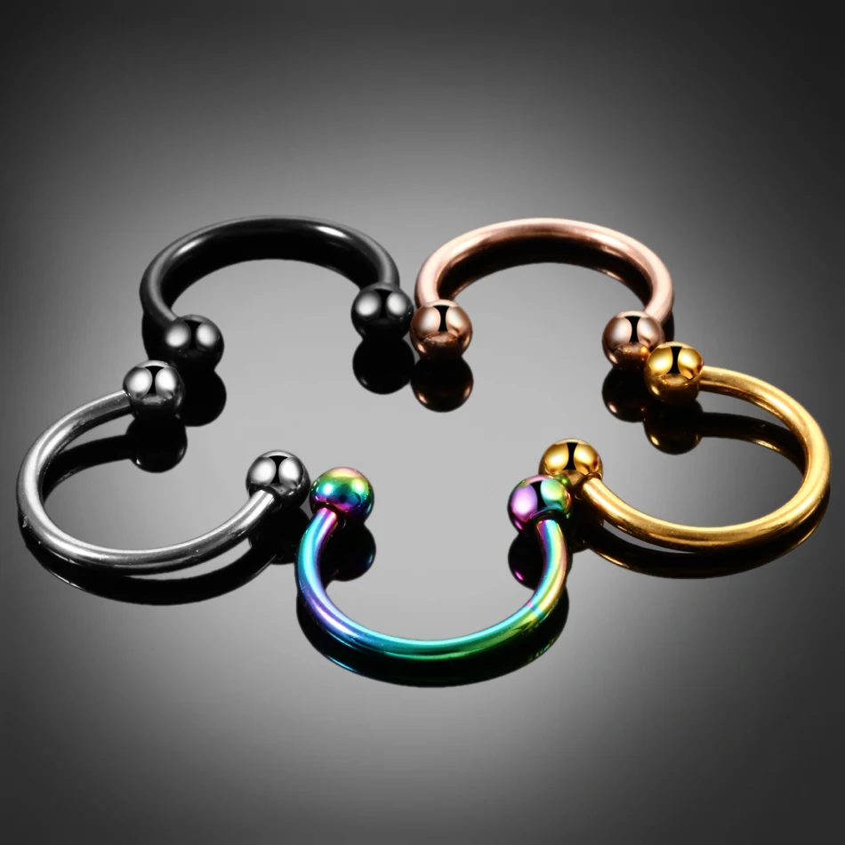1PC Hot Sale Nose Horseshoe Ring Nose Septum Ring G23 Titanium Circular Piercing Ear Cartilage Tragus Body Jewelry Piercing