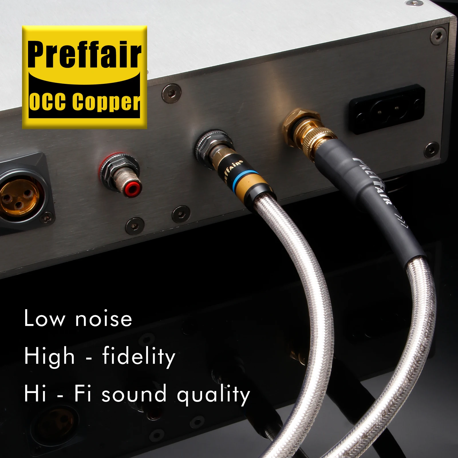 Preffair 75 Ohms Digital Coaxial Cable OCC Copper Silver Plated Conductor SPDIF Cable for TV HiFi Audio DAC  Rear Signal Cable - view 4