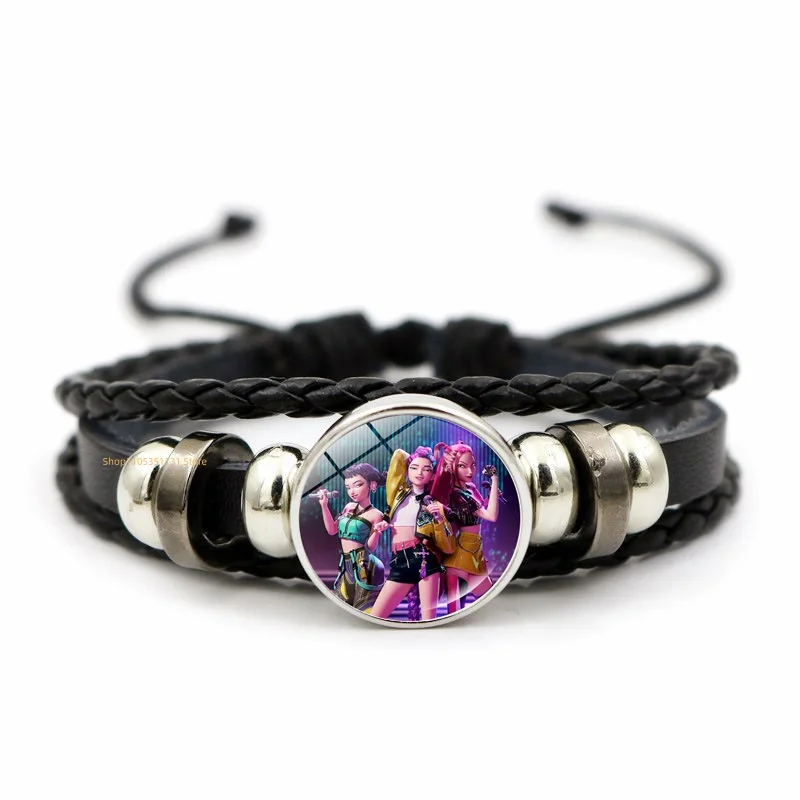 Anime-Handarmband, geflochtenes Leder, verstellbares Armband, niedliches Cosplay-Zubehör, Geburtstagsgeschenk für Kinder, Mädchen, Fans, 3 Farben – Detail 11