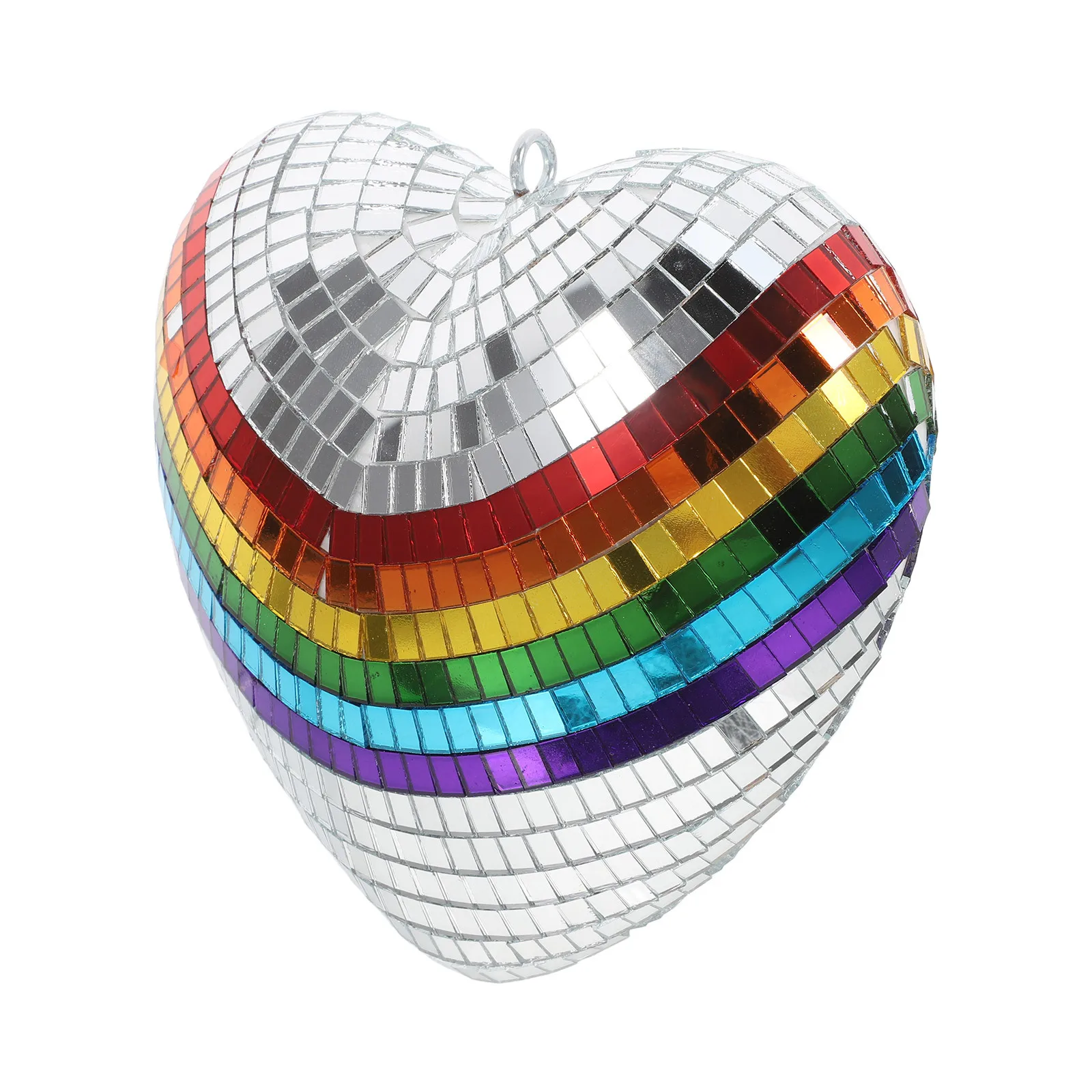 

Reflective Heart Shaped Disco Ball Hangings Ornament Ideal Wedding Party Stage Decor Easy Install Sparkling Effect