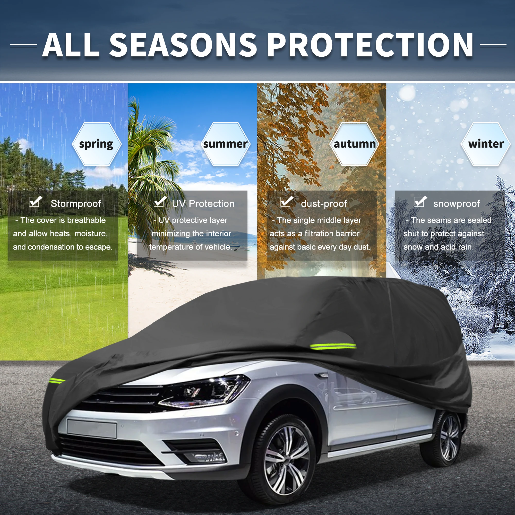 X Autohaux автомобильный чехол для Volkswagen Caddy IV 2015-2020 210D-PU уличные полностью автомобильные чехлы всепогодная водонепроницаемая защита от ультрафиолета