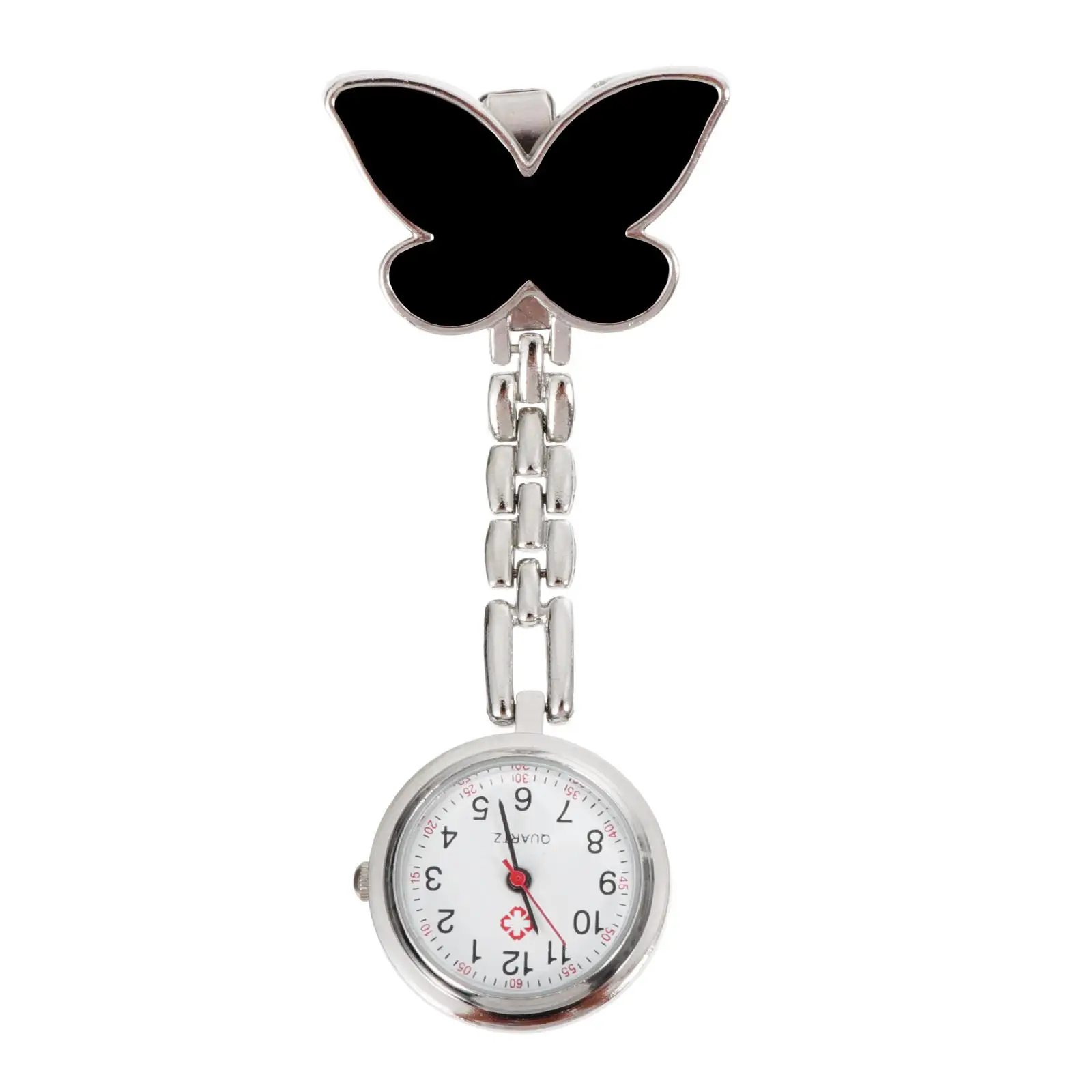 Butterfly Nurse Pocket Watch Women Fashionable Clip-on Doctor Watches Clear Numbers Accurate Timing Gifts Nurses
