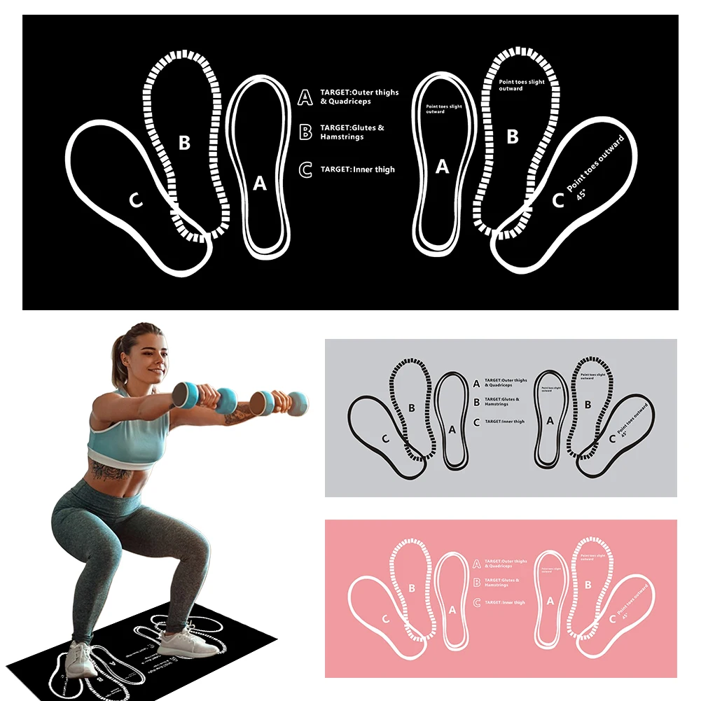

Step Positions Deep Squat Mat Non-Slip Squat Foot Placement Mat Squat Training Mat for Fitness Pilates Work Out