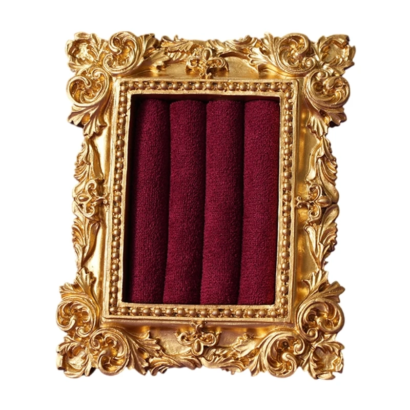 Retro Resin Rings Tray Photo Jewelry Display Storage Gift