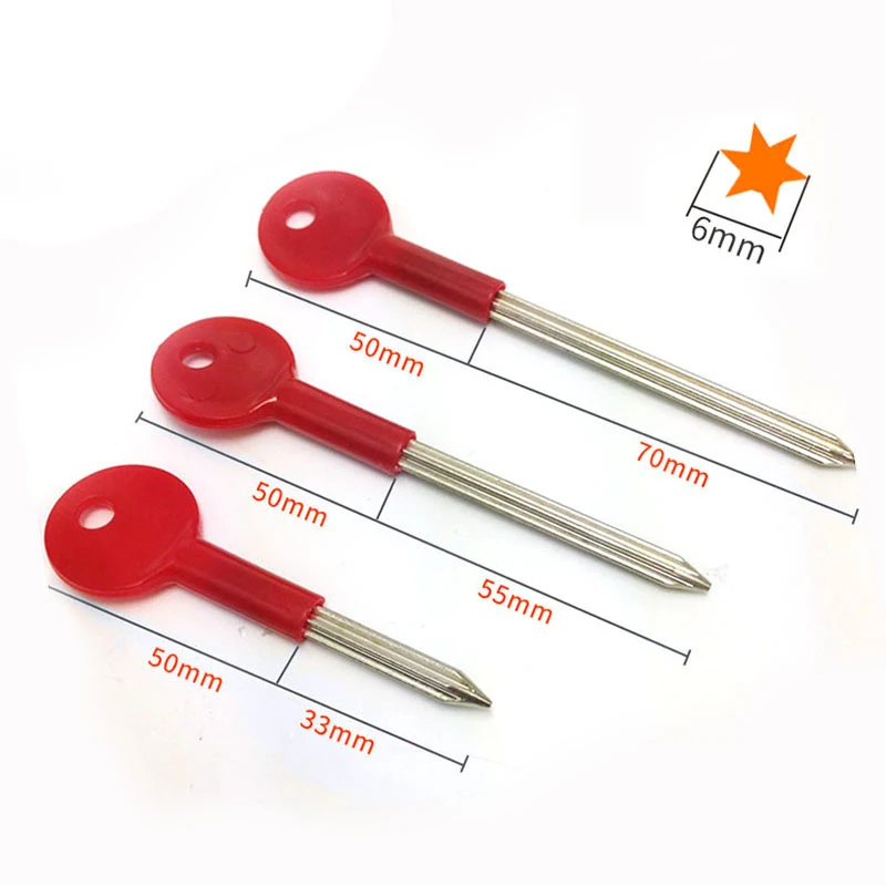 1Pcs Iron Cross Key, Hex Tube Well Lock Key, Universal Multi-purpose Spare Key for Pipe Shaft Cabinet Lock
