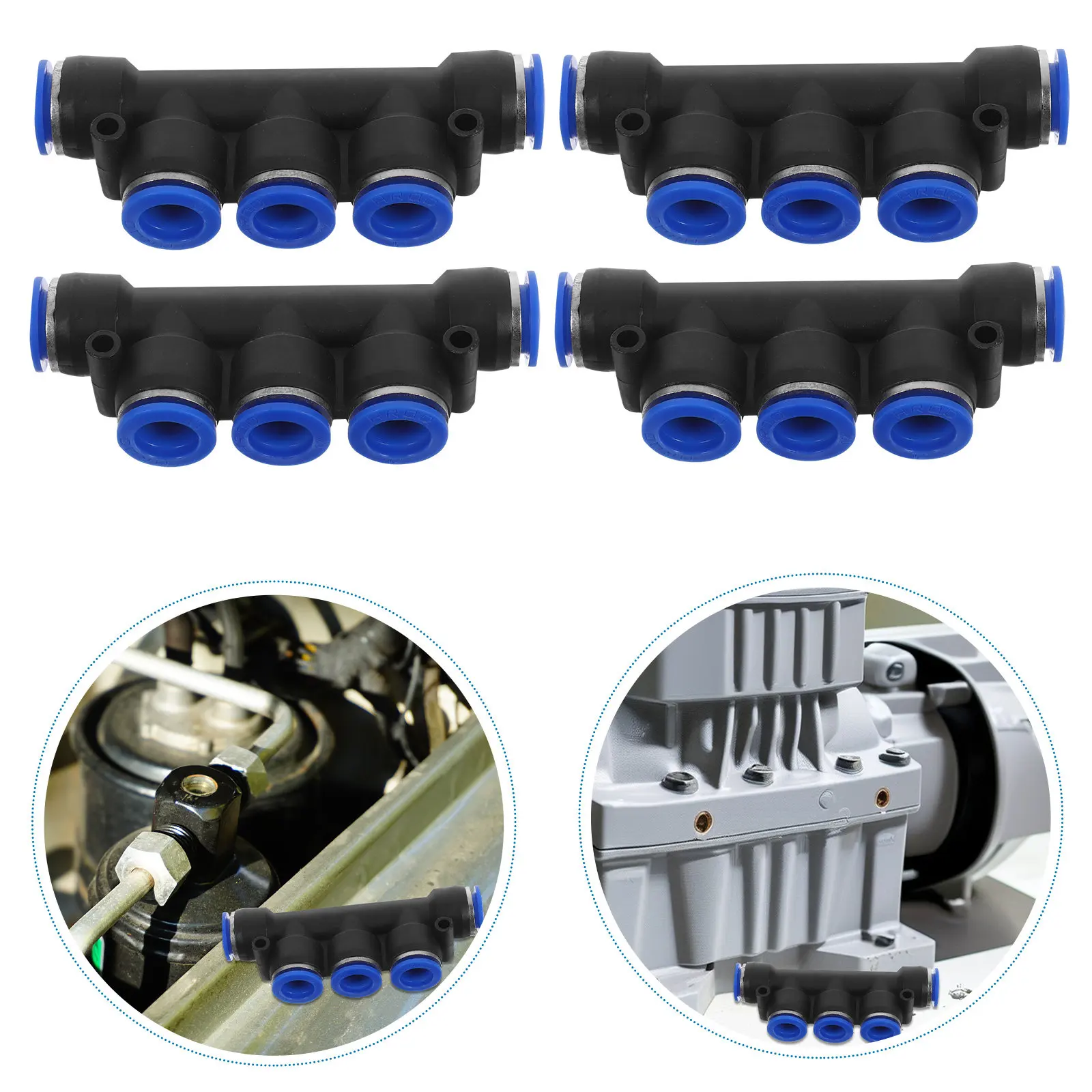 8Pcs Plastic Pneumatic Straight Connectors 12Mm Push-to-Connect Air Tube Fittings for Industrial Automation Food Pharma