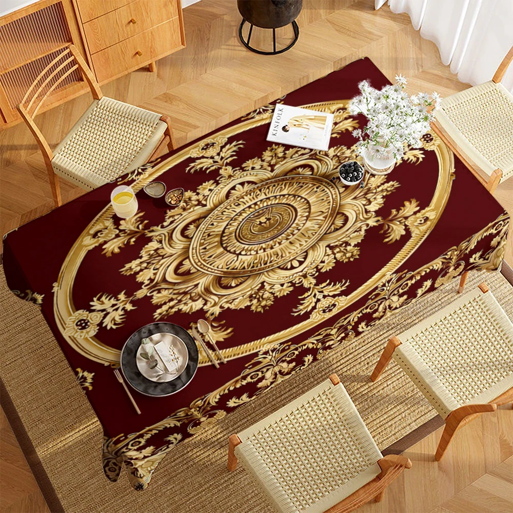 2D Flat Printed Polyester Table Covers Dining Table Room Decor Picnic Blanket Camping Table Cover Party Supplies Thanksgiving