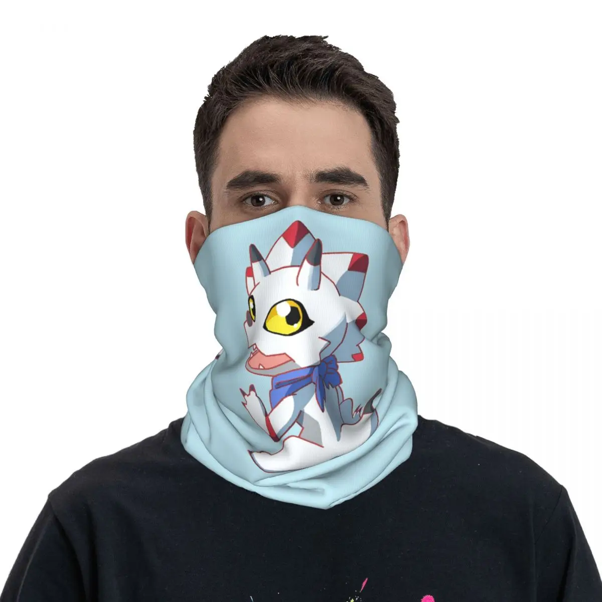 Gammamon Digimon Bandana para cuello Unisex, bufanda envolvente estampada, bufanda multifunción para ciclismo, senderismo, pesca, a prueba de viento para adultos