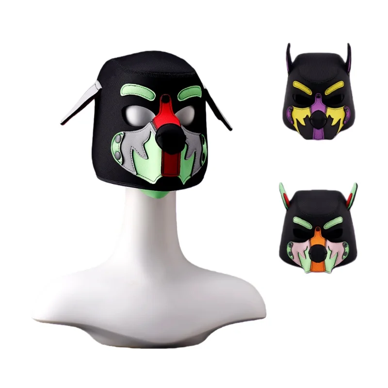 3 colores nuevo cachorro Cosplay perro juegos de rol juegos accesorios de fiesta disfraces para Color goma acolchado cabeza completa fetiche capucha máscara