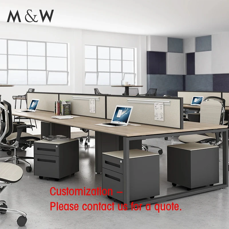 

custom.&New Product Wooden Table Design Desks 6 Person Workstation Office Furniture