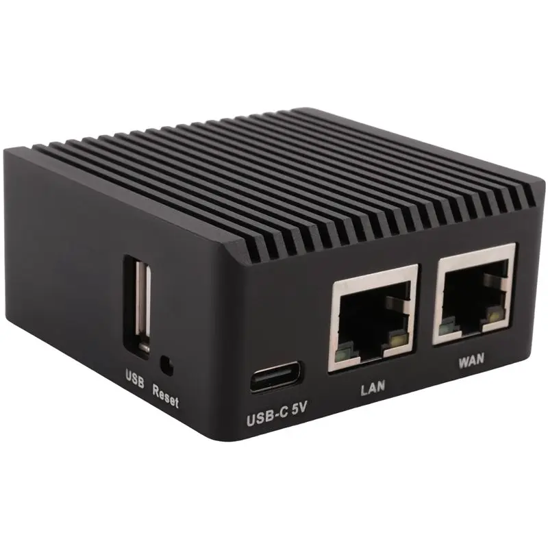 

AED5-Nanopi R2S Metalen Shell Openwrt Systeem RK3328 Плата маршрутизатора Nanopi R2S Dual Gigabit Poort 1 ГБ Grote Geheugen
