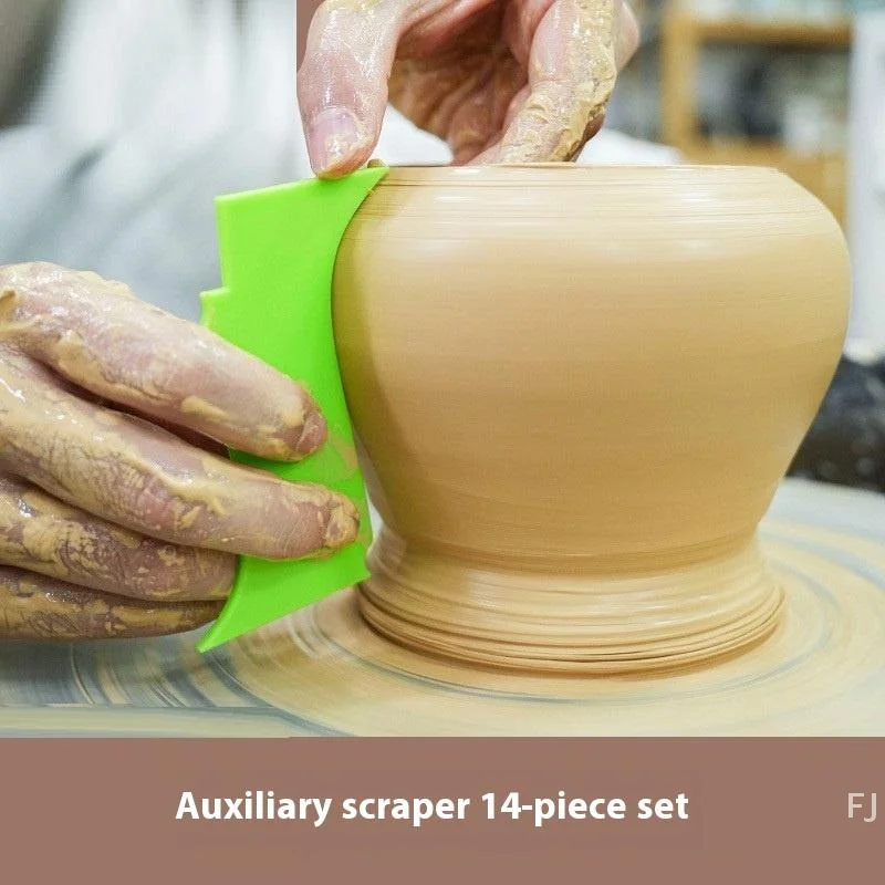 

[YU]14pcs/set Ceramic Drawing Scraper ABS Material DIY Ceramic Texture Auxiliary Clay Trimming Sculpture Shaping Pottery Tools