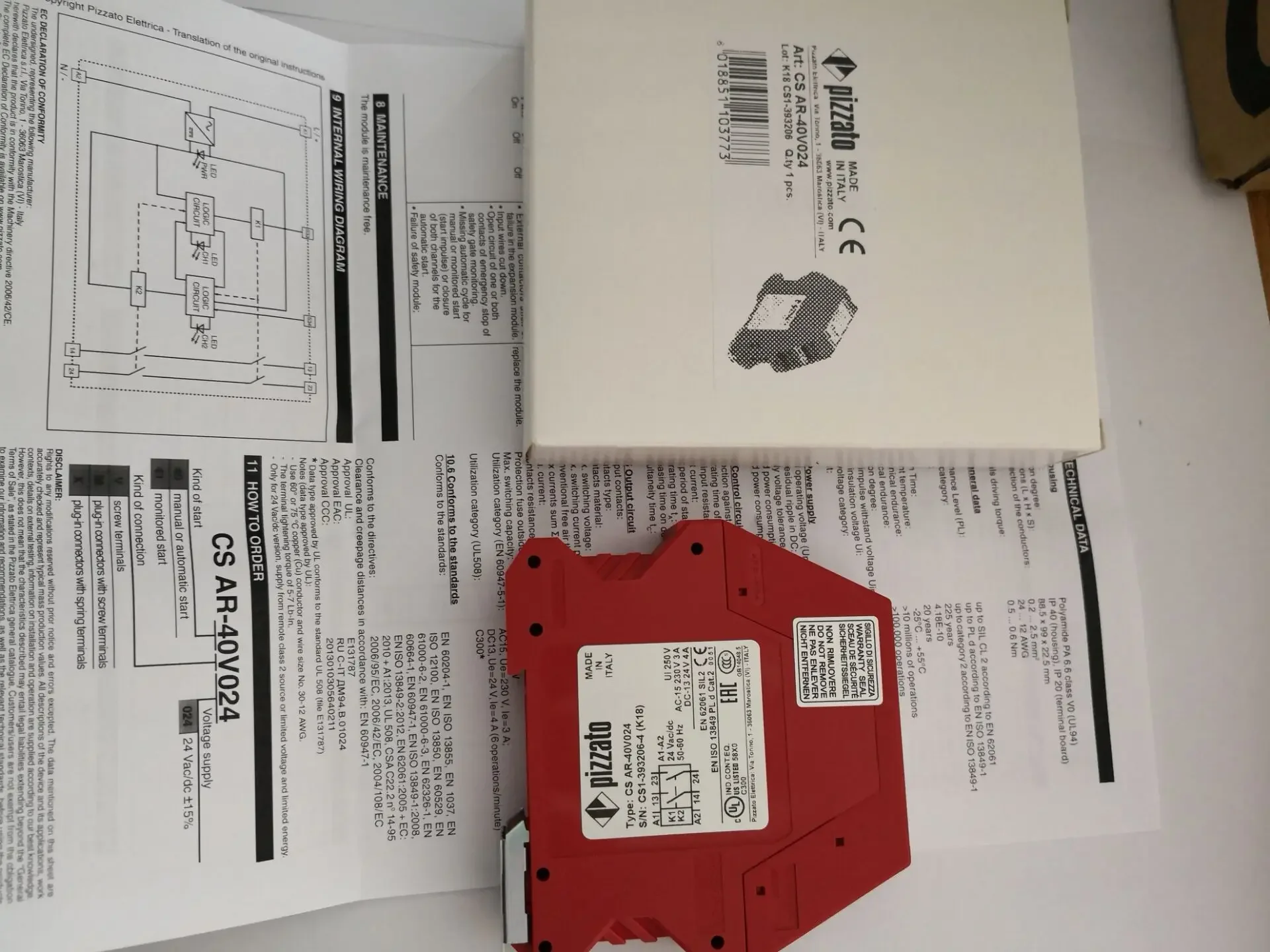 مرحل الأمان Pizza CS AR 40V024 الأصلي الجديد
